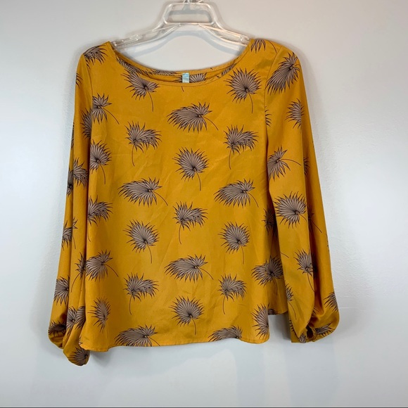 Loila Tops - FINAL PRICE - SALE - mustard color dandelion design top M